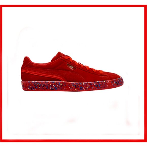 New Men\'s Genuine Suede (Leather) Puma Red \